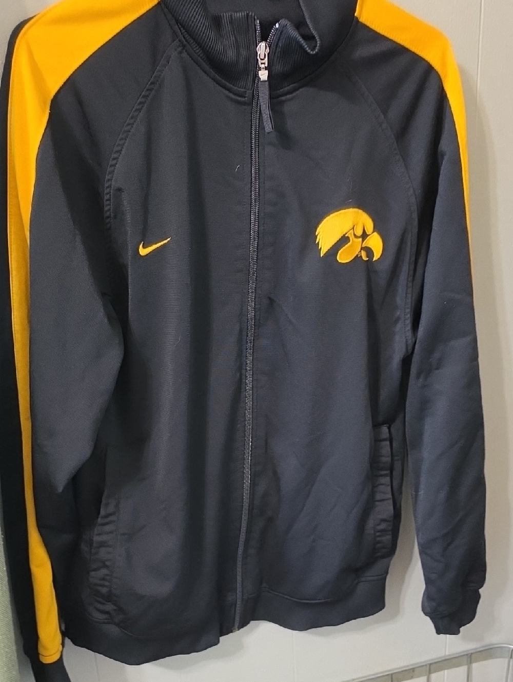 Nike Black and Yellow Iowa Hawkeyes Track Jacket